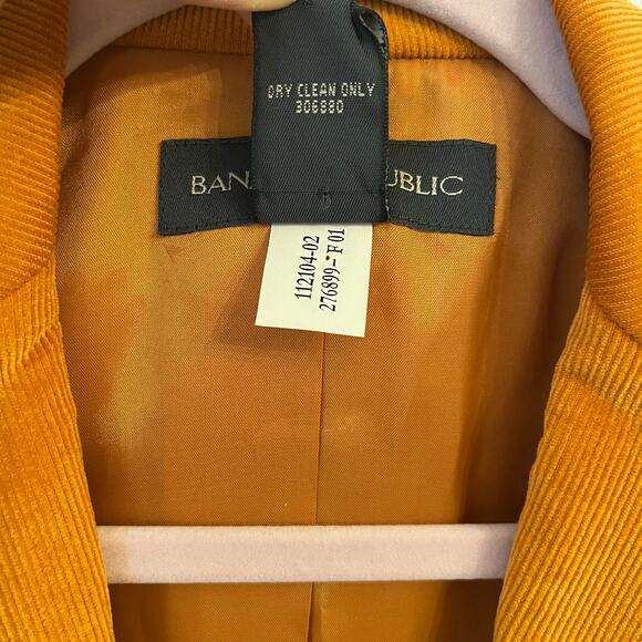 Vintage Banana Republic Corduroy Blazer Size 0 Pumpkin Orange Y2K - Picture 8 of 16